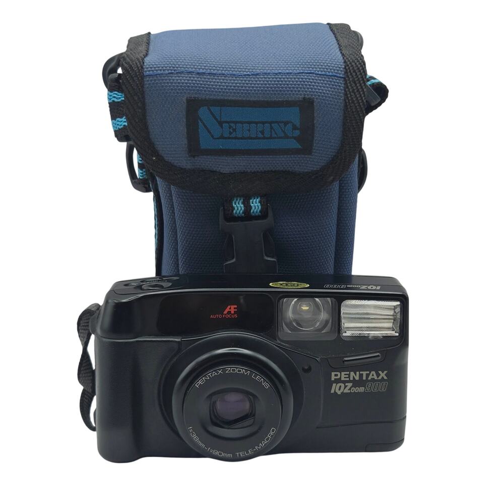 Pentax IQZoom 900 35mm Film Camera Tested Working Case Batteries Included